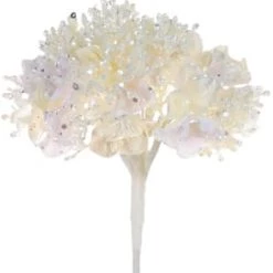The Christmas Palace 11" WHITE HYDRANGEA SET OF 6