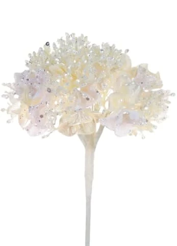 The Christmas Palace 11" WHITE HYDRANGEA SET OF 6 1 The Christmas Palace 11" WHITE HYDRANGEA SET OF 6