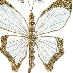 The Christmas Palace Butterflies 9" GOLD BUTTERFLY PICK SET OF 6