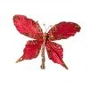 The Christmas Palace 9" RED VELVET BUTTERFLY CLIP SET OF 6