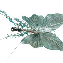 The Christmas Palace 7" TIFFANY BLUE SEQUIN BUTTERFLY CLIP SET OF 6 Butterflies 5 The Christmas Palace 7