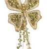 The Christmas Palace Butterflies 7" GOLD SEQUIN BUTTERFLY CLIP SET OF 6