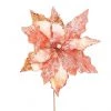 The Christmas Palace 14" ROSE GOLD GLITTER POINSETTIA SET OF 6