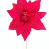 The Christmas Palace 18" RED POINSETTIA STEM SET OF 6