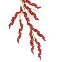 The Christmas Palace Stems & Picks 31" RED SWIRL GLITTER CLUSTER PICK SET OF 6