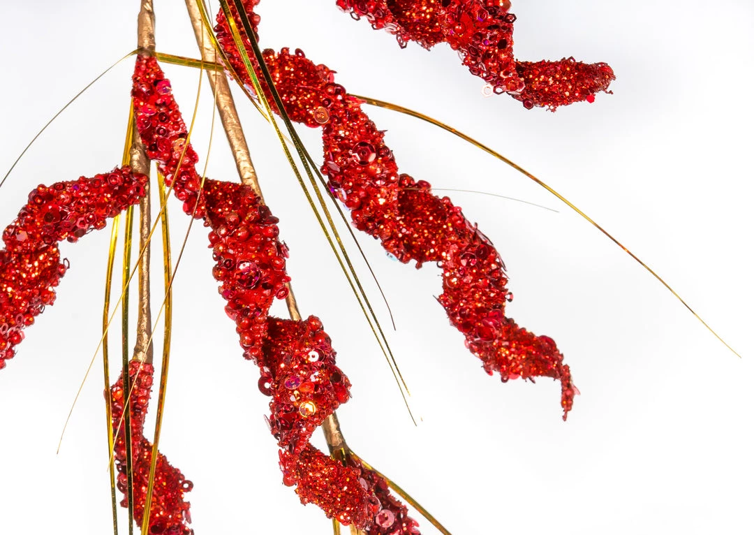 The Christmas Palace Stems & Picks 31" RED SWIRL GLITTER CLUSTER PICK SET OF 6 3 The Christmas Palace Stems & Picks 31" RED SWIRL GLITTER CLUSTER PICK SET OF 6