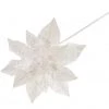 The Christmas Palace Flowers 18" WHITE POINSETTIA STEM SET OF 6