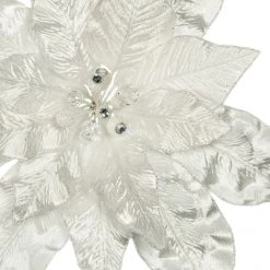The Christmas Palace Flowers 15" WHITE POINSETTIA PICK SET OF 6 5 The Christmas Palace Flowers 15