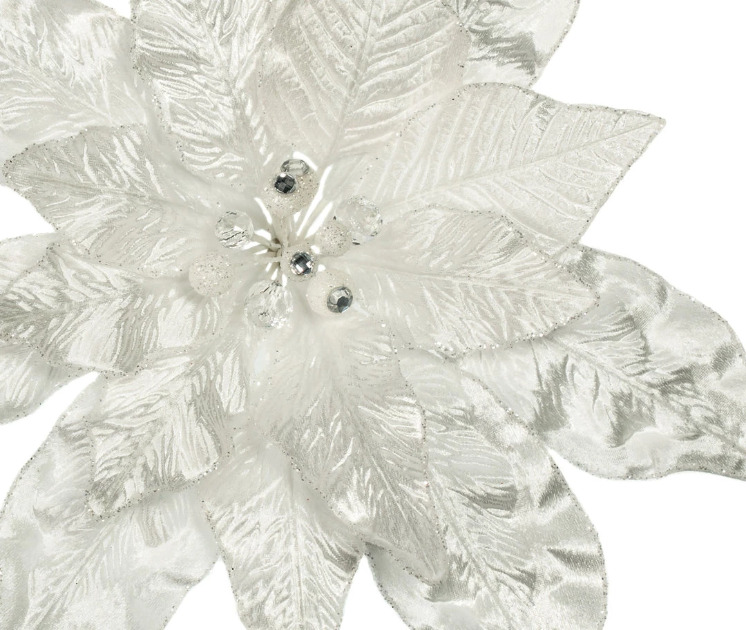 The Christmas Palace Flowers 15" WHITE POINSETTIA PICK SET OF 6 3 The Christmas Palace Flowers 15" WHITE POINSETTIA PICK SET OF 6