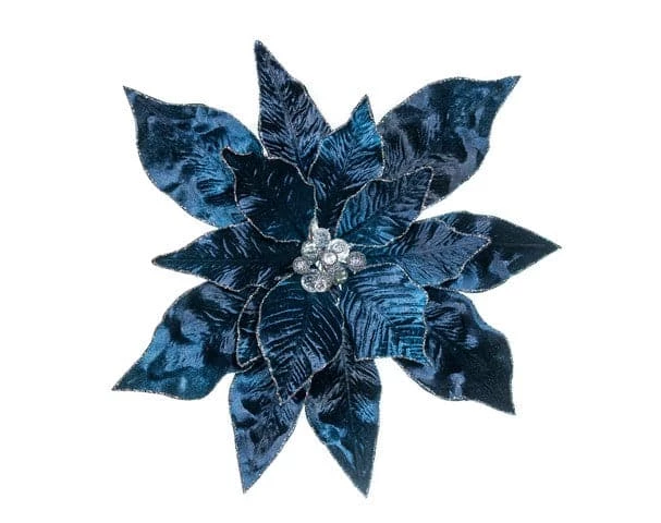 The Christmas Palace Flowers 15" MIDNIGHT BLUE POINSETTIA PICK SET OF 6 2 The Christmas Palace Flowers 15" MIDNIGHT BLUE POINSETTIA PICK SET OF 6