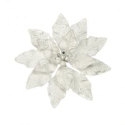 The Christmas Palace 9" WHITE VELVET POINSETTIA PICK SET OF 6 Crystal Elegance 5 The Christmas Palace 9