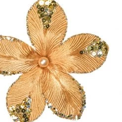 The Christmas Palace 9" GOLD MINI VELVET FLOWER PICK SET OF 12