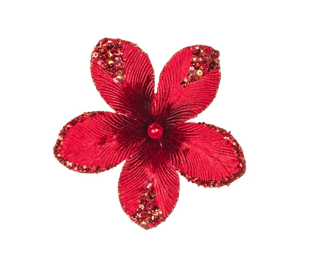 The Christmas Palace Yuletide Traditions 9" RED MINI VELVET FLOWER PICK SET OF 12 3 The Christmas Palace Yuletide Traditions 9" RED MINI VELVET FLOWER PICK SET OF 12