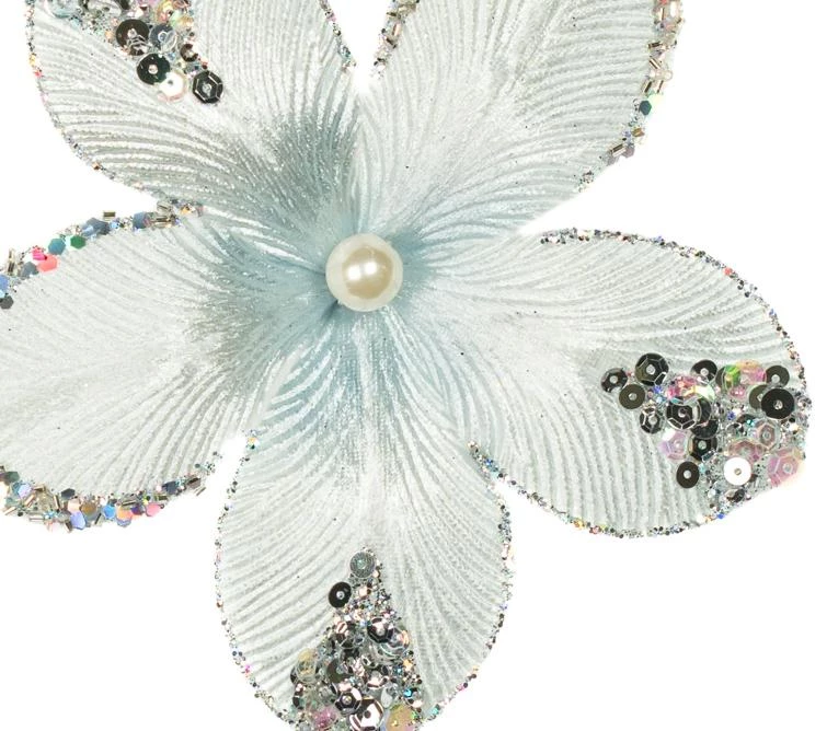 The Christmas Palace 9" SILVER MINI VELVET FLOWER PICK SET OF 12 Flowers 2 The Christmas Palace 9" SILVER MINI VELVET FLOWER PICK SET OF 12 Flowers