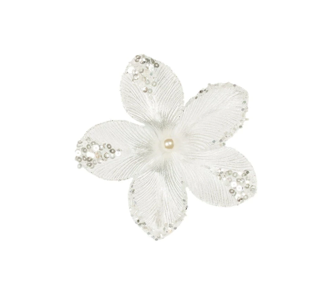 The Christmas Palace 9" WHITE MINI VELVET FLOWER PICK SET OF 12 3 The Christmas Palace 9" WHITE MINI VELVET FLOWER PICK SET OF 12