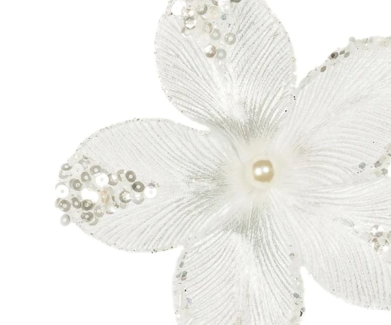 The Christmas Palace 9" WHITE MINI VELVET FLOWER PICK SET OF 12 2 The Christmas Palace 9" WHITE MINI VELVET FLOWER PICK SET OF 12