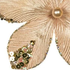 The Christmas Palace 9" CHAMPAGNE MINI VELVET FLOWER PICK SET OF 12 5 The Christmas Palace 9