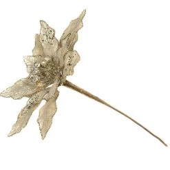 The Christmas Palace 12" CHAMPAGNE POINSETTIA SET OF 6 Pretty In Pink