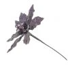The Christmas Palace 12" PURPLE GLITTER POINSETTIA SET OF 6