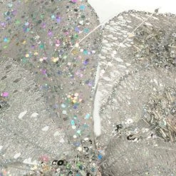 The Christmas Palace 14" SILVER POINSETTIA PICK SET OF 6 5 The Christmas Palace 14