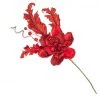 The Christmas Palace 7" RED GLITTER MAGNOLIA PICK SET OF 6 Flowers