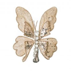The Christmas Palace Butterflies 7" PEARL BUTTERFLY SET OF 6
