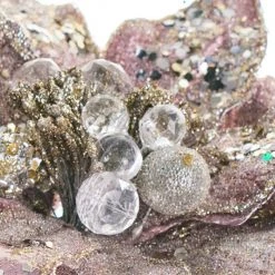 The Christmas Palace 9" PINK GLITTERED POINSETTIA CLIP SET OF 6 Flowers 6 The Christmas Palace 9