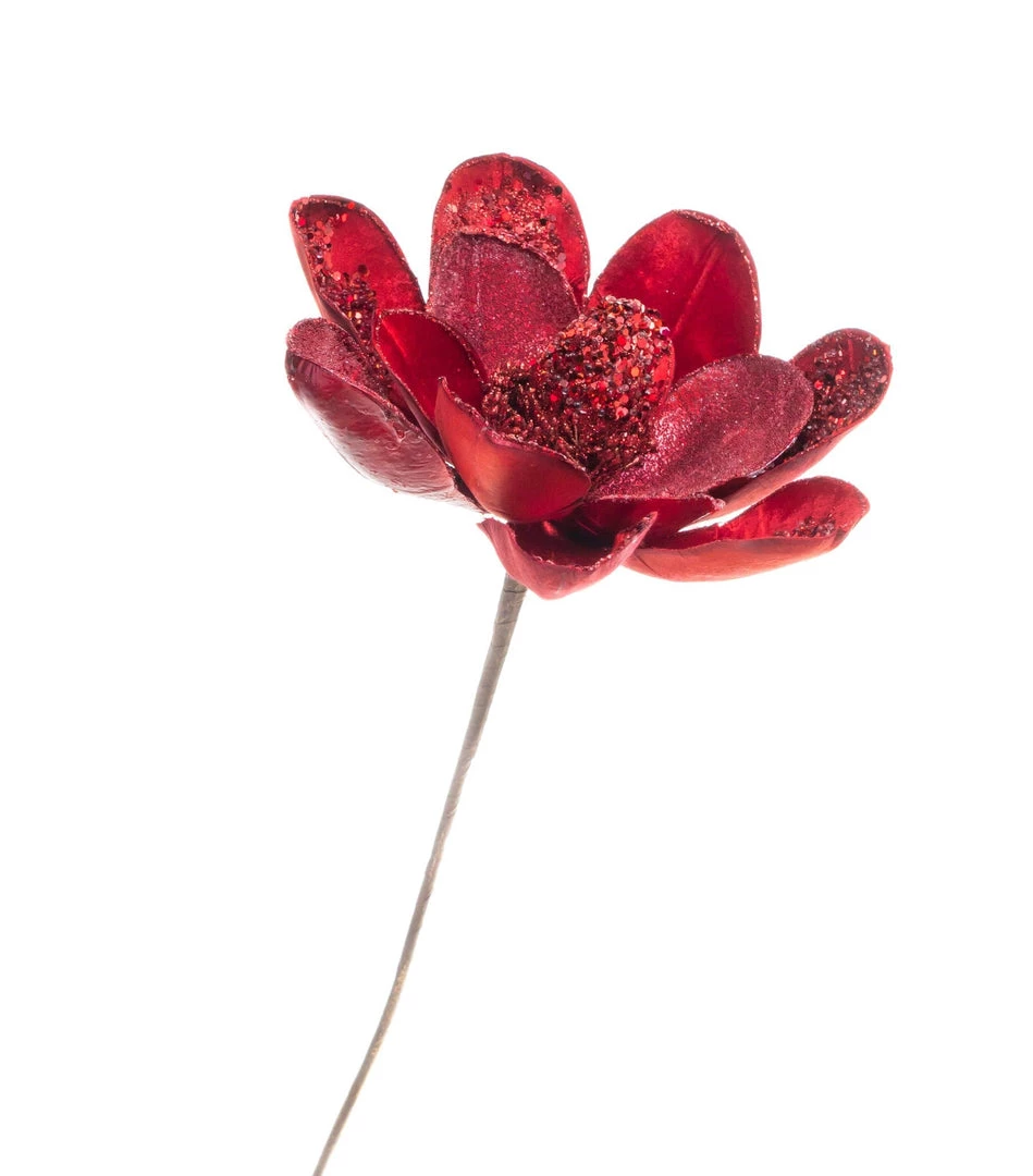 The Christmas Palace Flowers 28" RED MAGNOLIA SET OF 6 1 The Christmas Palace Flowers 28" RED MAGNOLIA SET OF 6