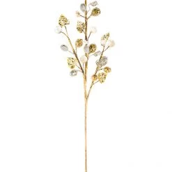 The Christmas Palace 28" PLATINUM & GOLD BERRY BRANCH SET OF 6