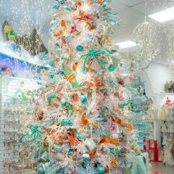 The Christmas Palace Christmas Ornaments 4.5" AQUA GEM BALL ORNAMENT SET OF 6