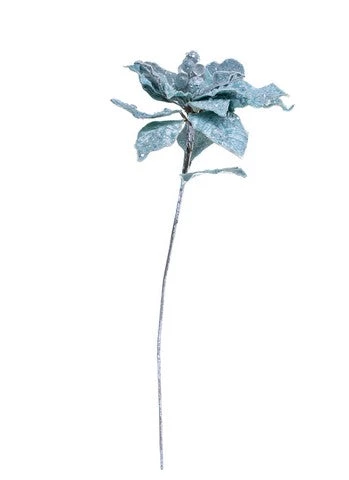 The Christmas Palace 28" ARCTIC BLUE ICY POINSETTIA STEM SET OF 4 Flowers 1 The Christmas Palace 28" ARCTIC BLUE ICY POINSETTIA STEM SET OF 4 Flowers