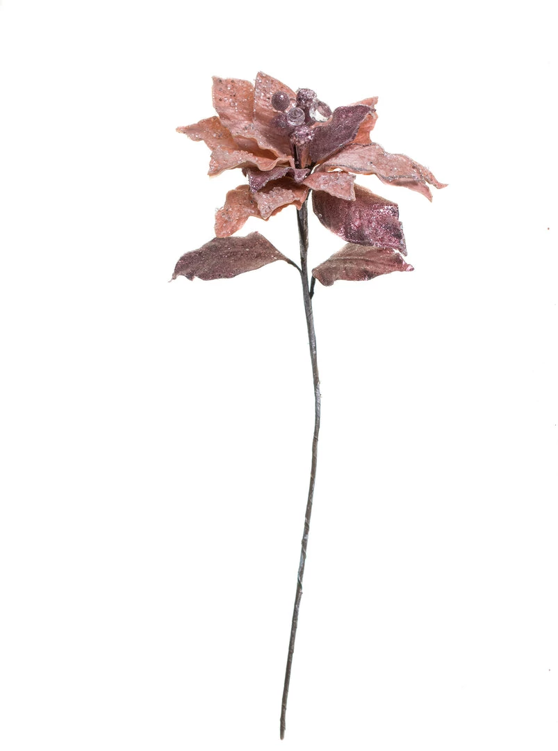 The Christmas Palace Flowers 28" BLUSH PINK ICY POINSETTIA STEM SET OF 4 1 The Christmas Palace Flowers 28" BLUSH PINK ICY POINSETTIA STEM SET OF 4