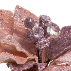 The Christmas Palace Flowers 28" BLUSH PINK ICY POINSETTIA STEM SET OF 4 5 The Christmas Palace Flowers 28