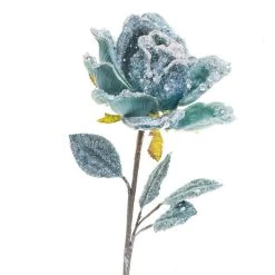 The Christmas Palace 28" ICE BLUE ROSE STEM SET OF 6 All About The Blues