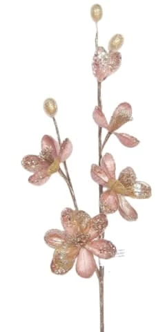 The Christmas Palace Stems & Picks 34" ROSE GOLD MAGNOLIA BLOSSOM SPRAY SET OF 6 1 The Christmas Palace Stems & Picks 34" ROSE GOLD MAGNOLIA BLOSSOM SPRAY SET OF 6