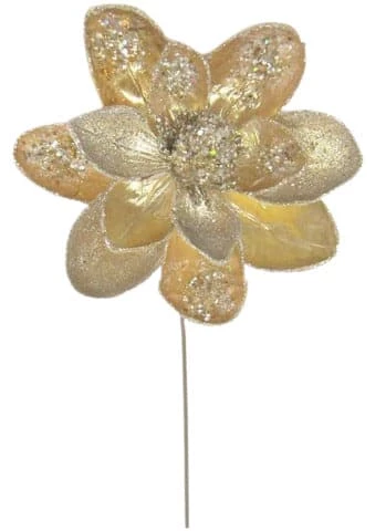The Christmas Palace 18" MAGNOLIA STEM WITH GOLD LEAVES SET OF 6 1 The Christmas Palace 18" MAGNOLIA STEM WITH GOLD LEAVES SET OF 6