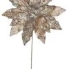 The Christmas Palace 18" COPPER POINSETTIA STEM WITH LEAVES SET OF 6