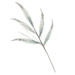 The Christmas Palace 26" SILVER LEAVES SPRAY SET OF 12 Stems & Picks