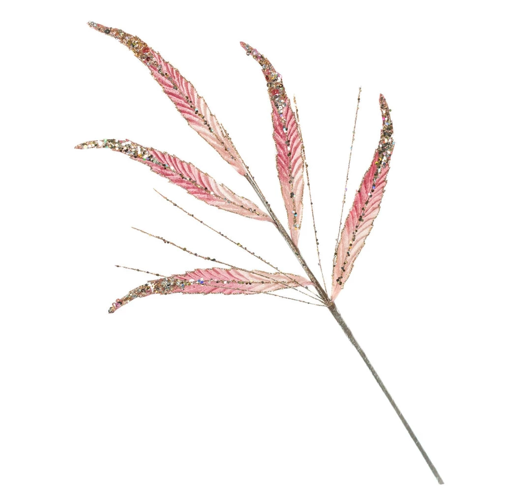 The Christmas Palace 26" PINK LEAVES SPRAY SET OF 12 Stems & Picks 1 The Christmas Palace 26" PINK LEAVES SPRAY SET OF 12 Stems & Picks