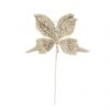 The Christmas Palace 6" WHITE GLITTER BUTTERFLY PICK SET OF 6