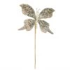 The Christmas Palace 6" PLATINUM GLITTER BUTTERFLY SET OF 6