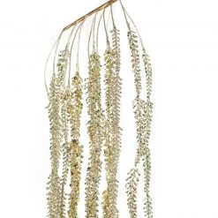 The Christmas Palace Golden Empire 32" CHAMPAGNE GLITTER HANGING BRANCH SET OF 6