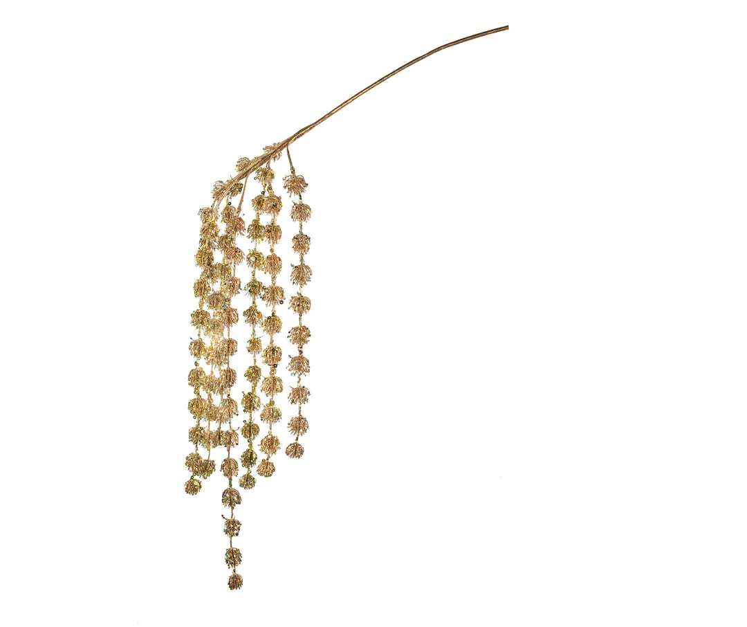 The Christmas Palace 18" GOLD HANGING STRING BRANCH SET OF 6 Stems & Picks 4 The Christmas Palace 18" GOLD HANGING STRING BRANCH SET OF 6 Stems & Picks