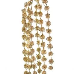 The Christmas Palace 18" GOLD HANGING STRING BRANCH SET OF 6 Stems & Picks