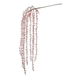The Christmas Palace 16" PINK GLITTER HANGING BRANCH SET OF 6 Stems & Picks