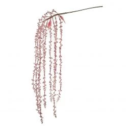 The Christmas Palace 16" PINK GLITTER HANGING BRANCH SET OF 6 Stems & Picks