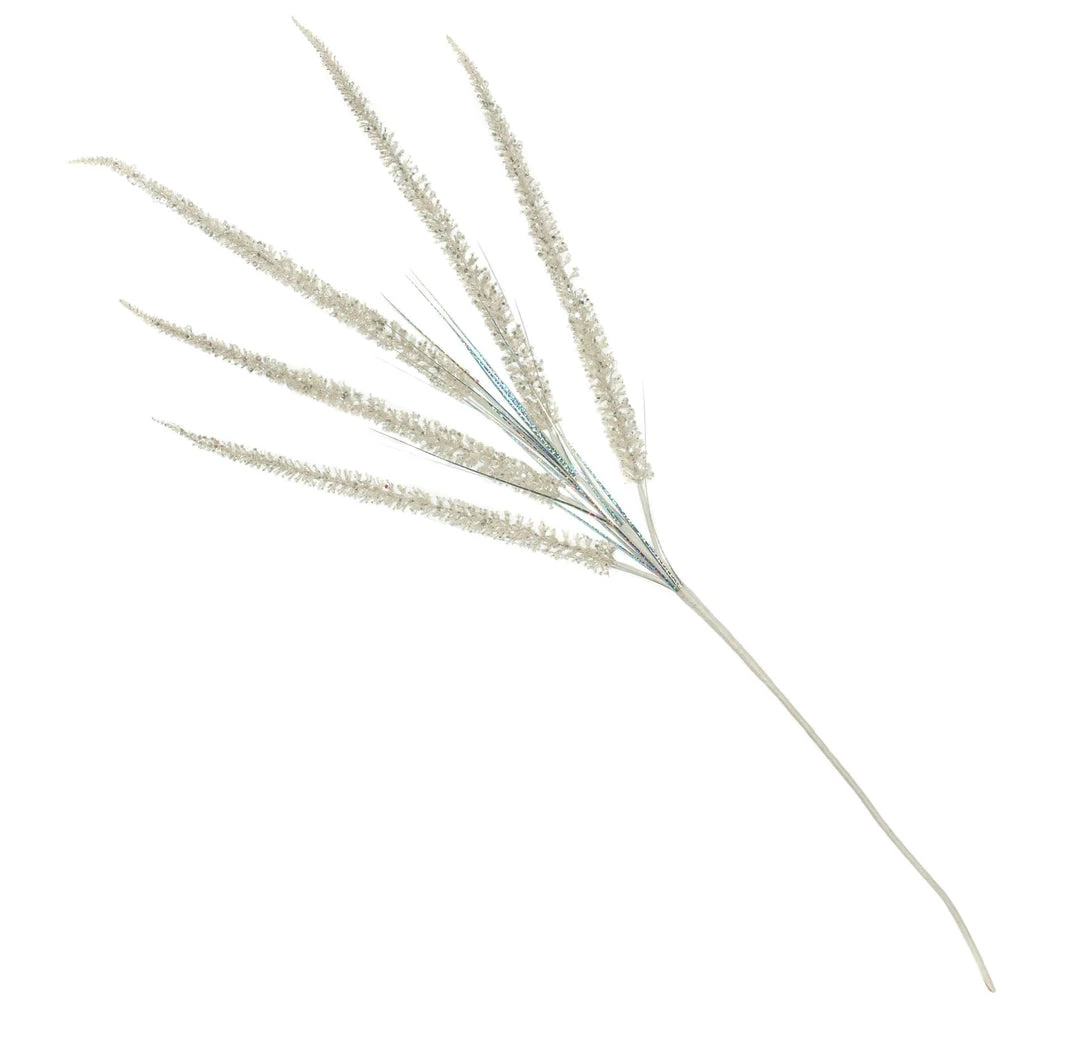 The Christmas Palace Stems & Picks 35" WHITE GLITTER FANCY SPRAY SET OF 6 1 The Christmas Palace Stems & Picks 35" WHITE GLITTER FANCY SPRAY SET OF 6