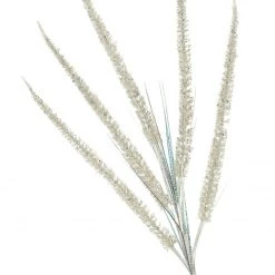 The Christmas Palace Stems & Picks 35" WHITE GLITTER FANCY SPRAY SET OF 6