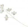 The Christmas Palace 33" WHITE LEAVES DIAMOND SPRAY SET OF 4 Stems & Picks