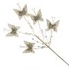 The Christmas Palace 24" MINI PLATINUM BUTTERFLY SPRAY SET OF 6